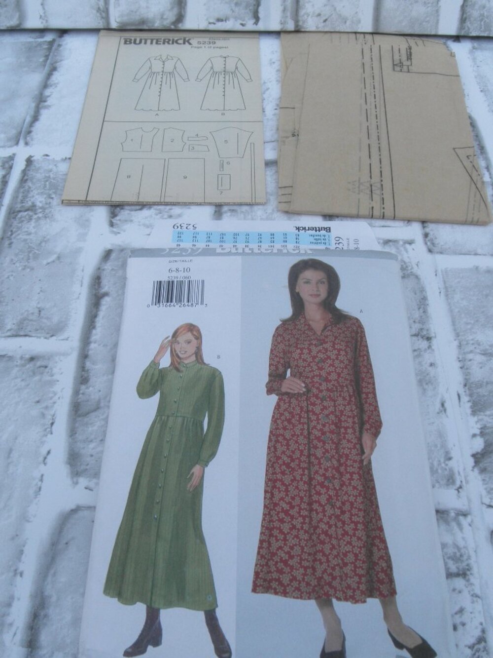 #5239, BUTTERICK UNCUT SEWING PATTERN DRESS (SIZE 6-8-10)